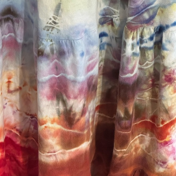 Colorful Tie-Dye Sleeveless Midi Dress Concert Festival 70’s Party Sz M Handmade - Picture 4 of 6